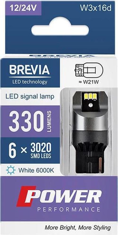 cumpără Lampă auto Brevia W21W 330Lm 6x3020SMD 12/24V CANbus, 2buc în Chișinău 