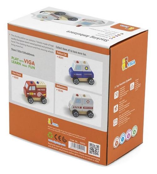 купить Игрушка Viga 50204 Stacking Ambulance в Кишинёве 