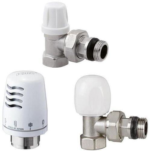 купить Запорная арматура ICMA Set robinet cu cap termostat + retur 1/2 cu garnitura (90498) в Кишинёве 