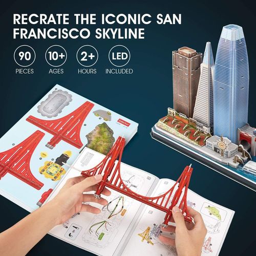 cumpără Set de construcție Cubik Fun L524h 3D Puzzle San Francisco cu iluminare LED, 90 elemente în Chișinău 