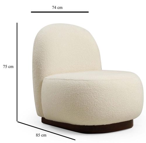 cumpără Fotoliu Trendy Tina-Bouclet White 85x75x74cm în Chișinău 
