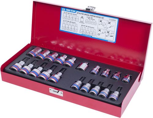 cumpără Set de tubulare, bite, duze King Tony 7120PR набор насадок TORX Т10-Т55 и головок Е6-Е20, 1/2" и 3/8", 20 пр. în Chișinău 