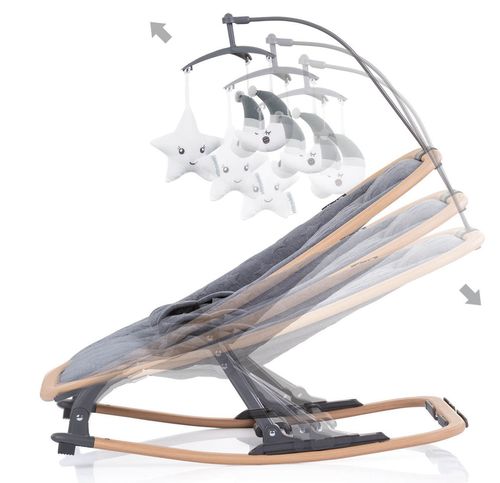 купить Детское кресло-качалка Chipolino Velvet graphite+wood SHEVL02301GT в Кишинёве 