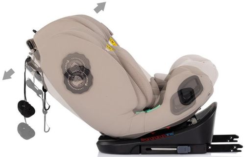 cumpără Scaun auto Chipolino STKTHG02603LA I-Size 40-150cm Isofix 360 Techno iGrow latte în Chișinău 