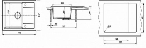 купить Мойка кухонная Dr.Gans Tehno 650 Terracota в Кишинёве 