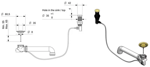 cumpără Ventil click-clack Reginox R39830 Push Pop-up Comfort Gold II în Chișinău 
