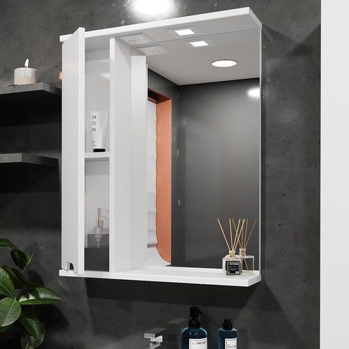 купить Зеркало для ванной Bayro Etna 600x750 левый белый мат в Кишинёве 