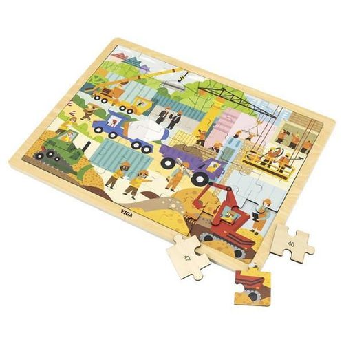 купить Головоломка PolarB 44585 Puzzle din lemn Șantier 48elem в Кишинёве 