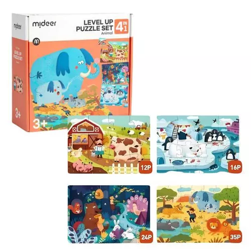 купить Головоломка Mideer CT1449 Puzzle Animăluțe, 4 în 1 в Кишинёве 