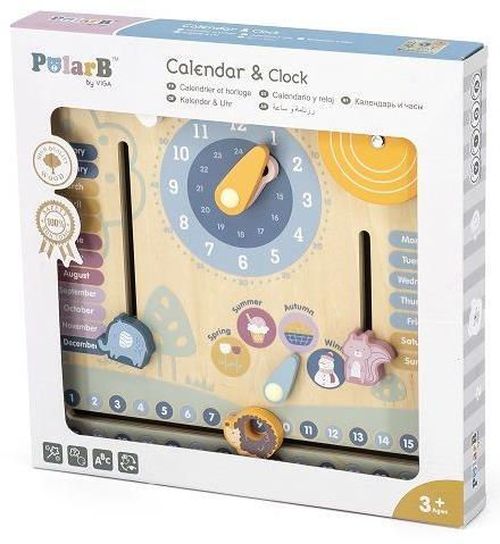 cumpără Puzzle miscellaneous 10186 Calendar din lemn cu ceas (engleza) 44056 în Chișinău 