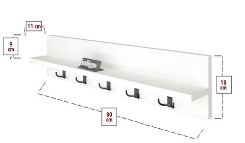 cumpără Cuier pentru haine Nex Home Cu spatiu de depozitare, 80 cm, Alb (21-12-01) în Chișinău 