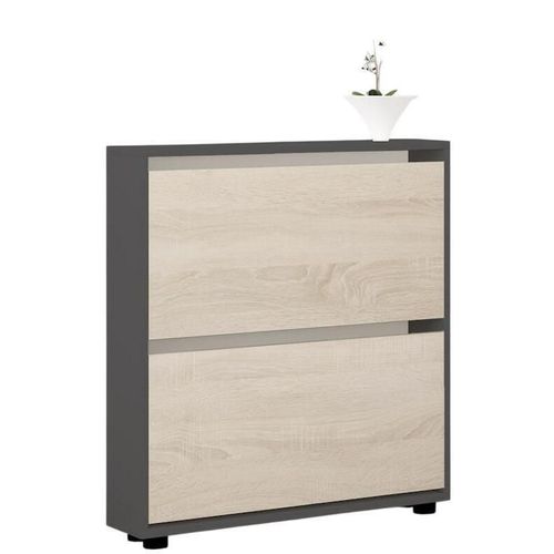 купить Полка для обуви Mobildor-Lux Leo Slim 100x16x86H cm Anthracite/Sonoma в Кишинёве 