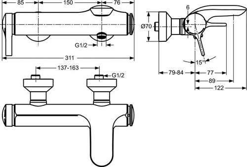cumpără Baterie pentru cadă Ideal Standard MELANGE A4271AA în Chișinău 