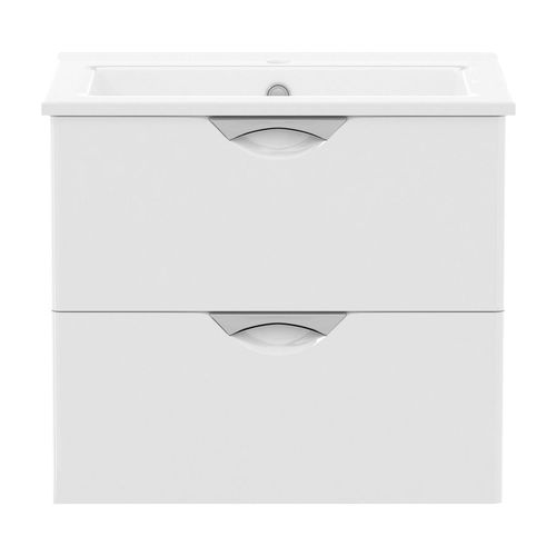 Комплект мебели 60см Imprese NOVA VLNA, белый: тумба подвесная, 2 ящика + умывальник накладной арт i11052 
