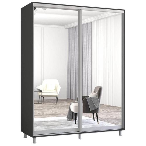 cumpără Dulap Mobildor-Lux Aron-P uși glisante din oglinzi (190x60x200H cm) Anthracite în Chișinău 