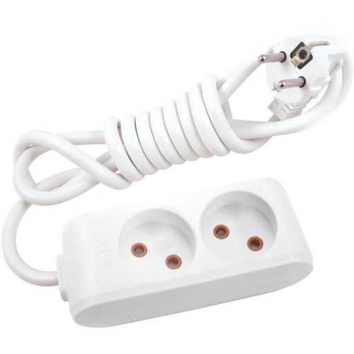 купить Удлинитель электрический Viko 112205 2 гнезда б/з 5м (16A), белый в Кишинёве 