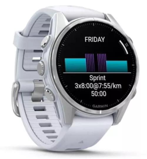 купить Смарт часы Garmin Fenix 8 – 43 mm, Silver with Whitestone Silicone Band (010-02903-00) в Кишинёве 