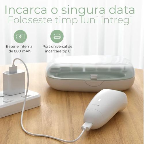 cumpără Set pentru îngrijirea bebeluşului Momcozy NC013-GG94BA-A Pila electrica pentru unghiile bebelusilor Low Noise în Chișinău 