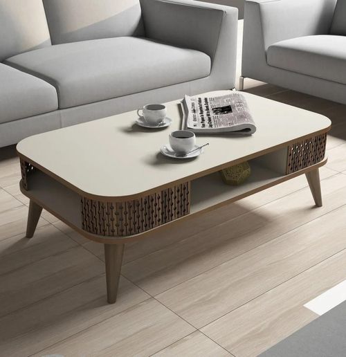 купить Журнальный столик Trendy Эйлюль, кремовый 105x34x60 см в Кишинёве 