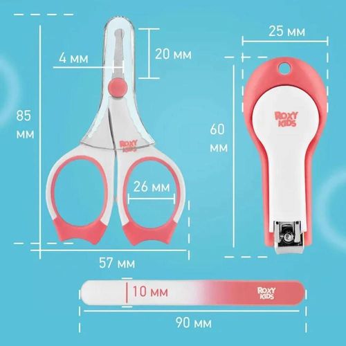 cumpără Set pentru îngrijirea bebeluşului Roxy Kids RPS-004-P Маникюрный набор ножницы-кусачки-пилочка, коралловый în Chișinău 
