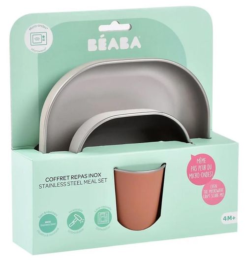 cumpără Seturi pentru hrănire bebelușilor Beaba B913584 Set de masa din otel inoxidabil 4 piese Terracotta în Chișinău 