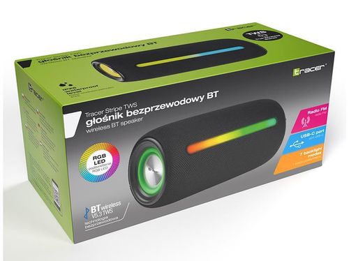 cumpără Boxă portativă Bluetooth Tracer Stripe TWS, Black în Chișinău 