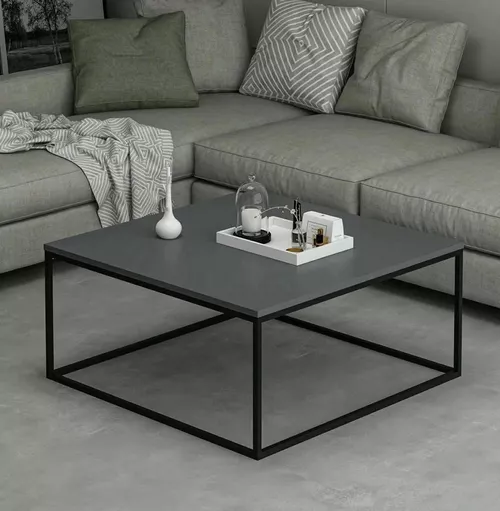 купить Журнальный столик Trendy Loni, Masuta de cafea, Antracit, 90x42x90cm в Кишинёве 