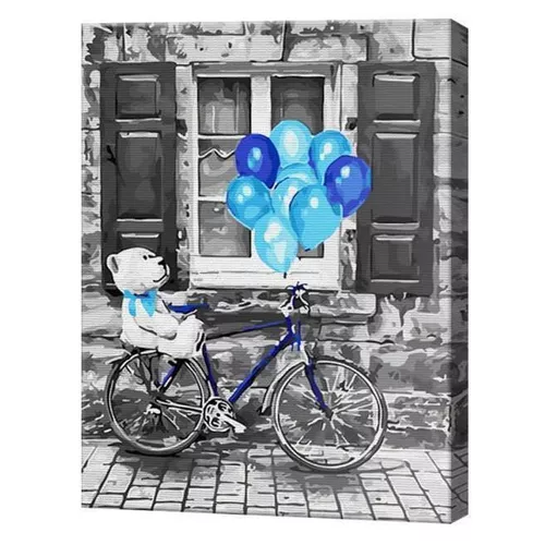 купить Картина по номерам Art Gallery GX29752 Baloane albastri pe fond gri 40x50cm в Кишинёве 