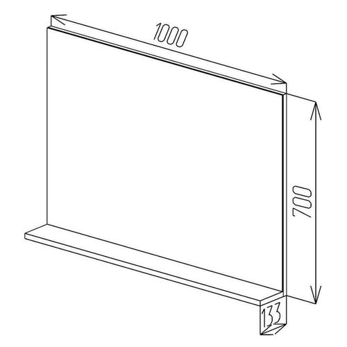 купить Зеркало для ванной Bayro Vega 1000x700 бетон чикаго тёмный в Кишинёве 