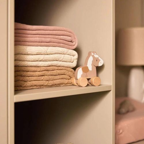 cumpără Lenjerie de pat pentru copii Jollein 516-511-68038 Paturica Check Knit Oatmeal, 75x100cm în Chișinău 