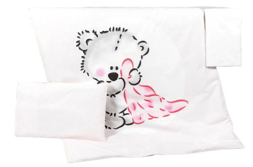 купить Детское постельное белье PernaMea Set lenjerie 3 piese Teddy Love Pink (PM.100468/9) в Кишинёве 