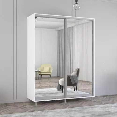 купить Шкаф Mobildor-Lux Раздвижные зеркальные двери Aron-P (170x60x240 см), цвет "Бриллиантовый белый" в Кишинёве 