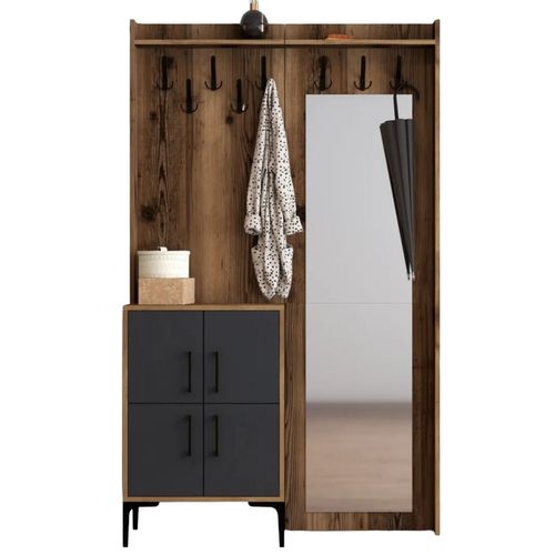 купить Мебель для прихожей Trendy Berlin BC, Nuc, Antracit, 120x200x35cm (GTR001350) в Кишинёве 
