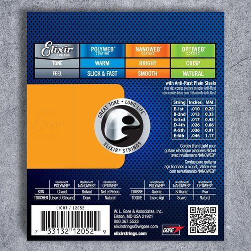 cumpără Coarda pentru instrument muzical Elixir Nanoweb Electric Light 12052 în Chișinău 