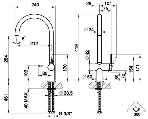 cumpără Bateria bucătărie Gessi 60411-149 Inedito Finox Brushed Nickel în Chișinău 