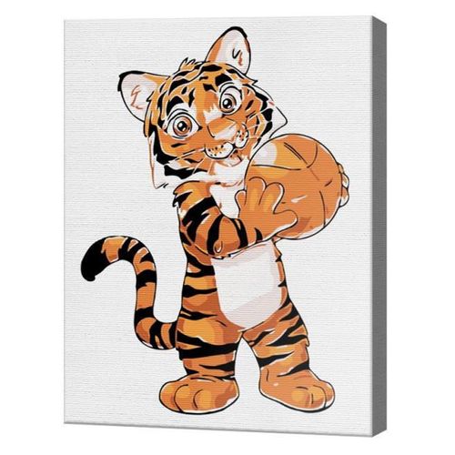 купить Картина по номерам Art Gallery CX3429 20x30cm Tigru cu mingea в Кишинёве 