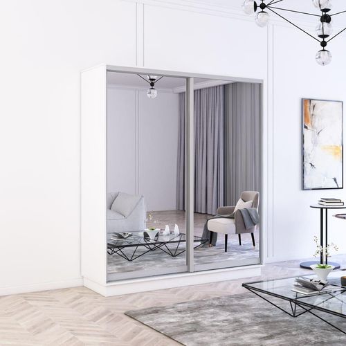 купить Шкаф Mobildor-Lux Fox uși glisante din oglinzi (170x60x200H cm) Alb в Кишинёве 