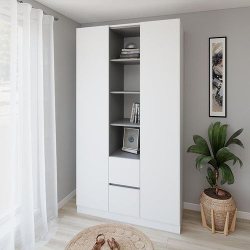 купить Шкаф Smartex (15834) N14 140cm Alb+Grafit в Кишинёве 