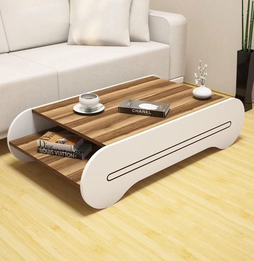 купить Журнальный столик Trendy Cool, орех, белый 120x30x63 см в Кишинёве 