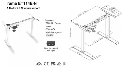 купить Офисный стол sc ET114 WH, blat alb, 1400x700 в Кишинёве 