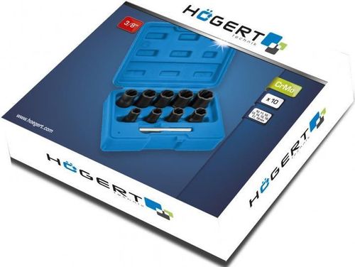 купить Набор головок, бит, насадок Hoegert HT8G401 головки для извлечения повреждённых болтов и гаек, 10 предм. в Кишинёве 