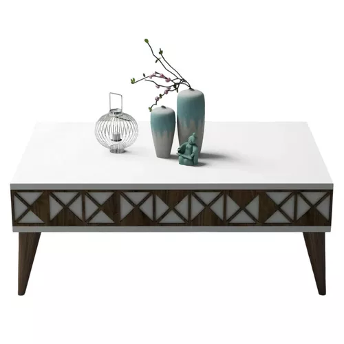 cumpără Măsuţă cafea Trendy Linie, alb 90x34x60cm în Chișinău 