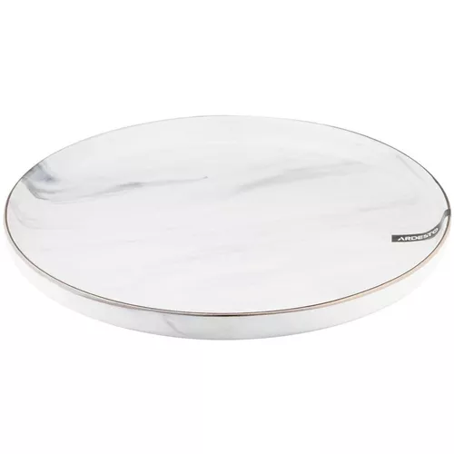 купить Тарелка Ardesto AR2927MRW Marmo, 27 см, керамика, белый в Кишинёве 