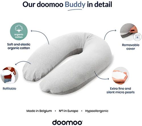 купить Подушка для мам Doomoo B83 Perna mare pentru gravide si bebelusi 3 in 1 Buddy Tetra Jersey Sand, bumbac organic в Кишинёве 