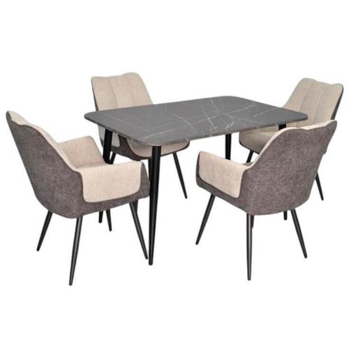 cumpără Set masă și scaune Evelin di Costacurta стол DT-405-6B + 4 стула QT-227B Light grey/Dark grey în Chișinău 