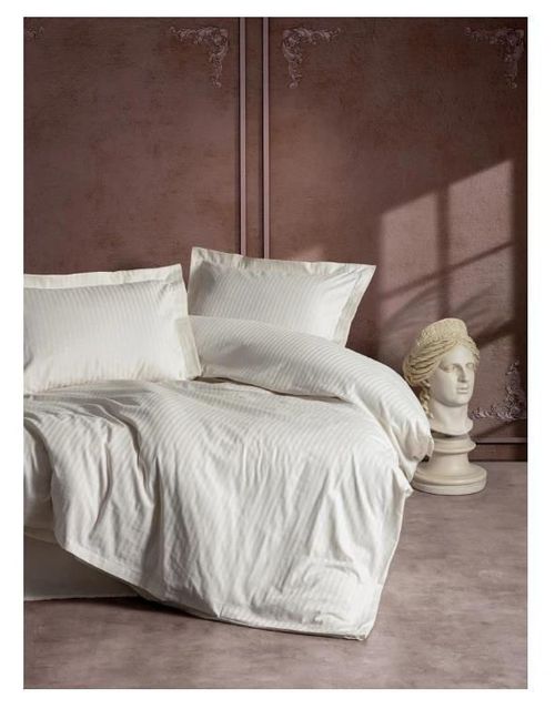 cumpără Lenjerie de pat Cotton Box Stripe Ecru Satin (2 persoane) în Chișinău 