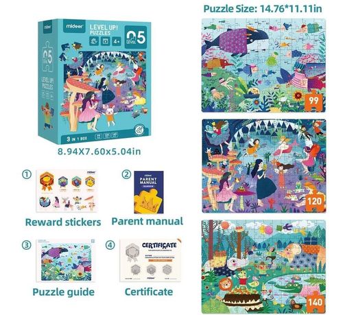 купить Головоломка Mideer MD3107 Seria de puzzle-uri Lumea magică, 3 în 1, nivelul 5 в Кишинёве 