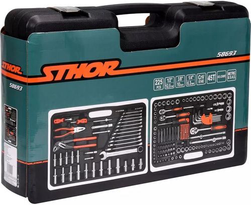 купить Набор ручных инструментов Sthor 58693 Набор гаечных ключей 1/2", 3/8", 1/4" (225 предметов) в Кишинёве 