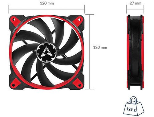 купить Case/CPU FAN Arctic BioniX F120 Red, eSport fan, 120x120x27 mm, 4-pin, 200-1800rpm, Noise 0.5 Sone, 69 CFM / 117 m3/h в Кишинёве 