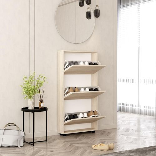 купить Полка для обуви Mobildor-Lux Leo Slim 60x16x125H cm Sonoma в Кишинёве 